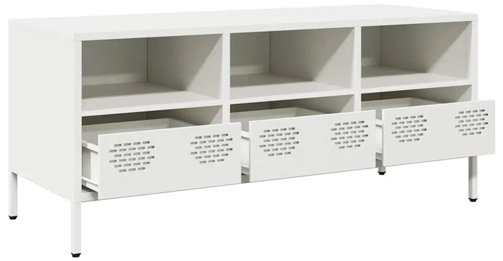 Móvel de TV 101,5x39x43,5 cm aço laminado a frio branco