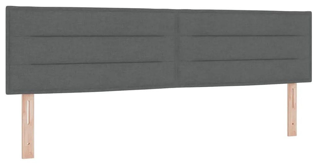 Cama Box Spring com Colchão &amp; LED Cinza Escuro 180x200 cm Tecido
