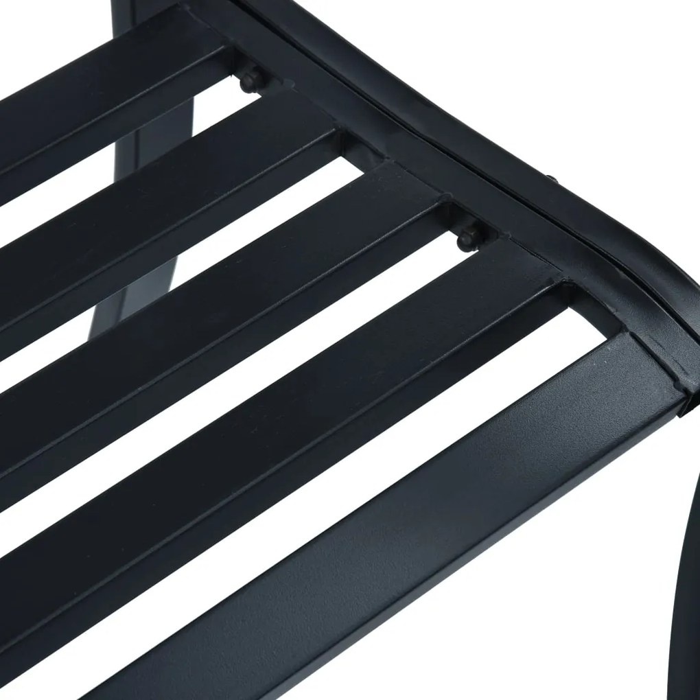 Banco jardim 125 cm aço preto