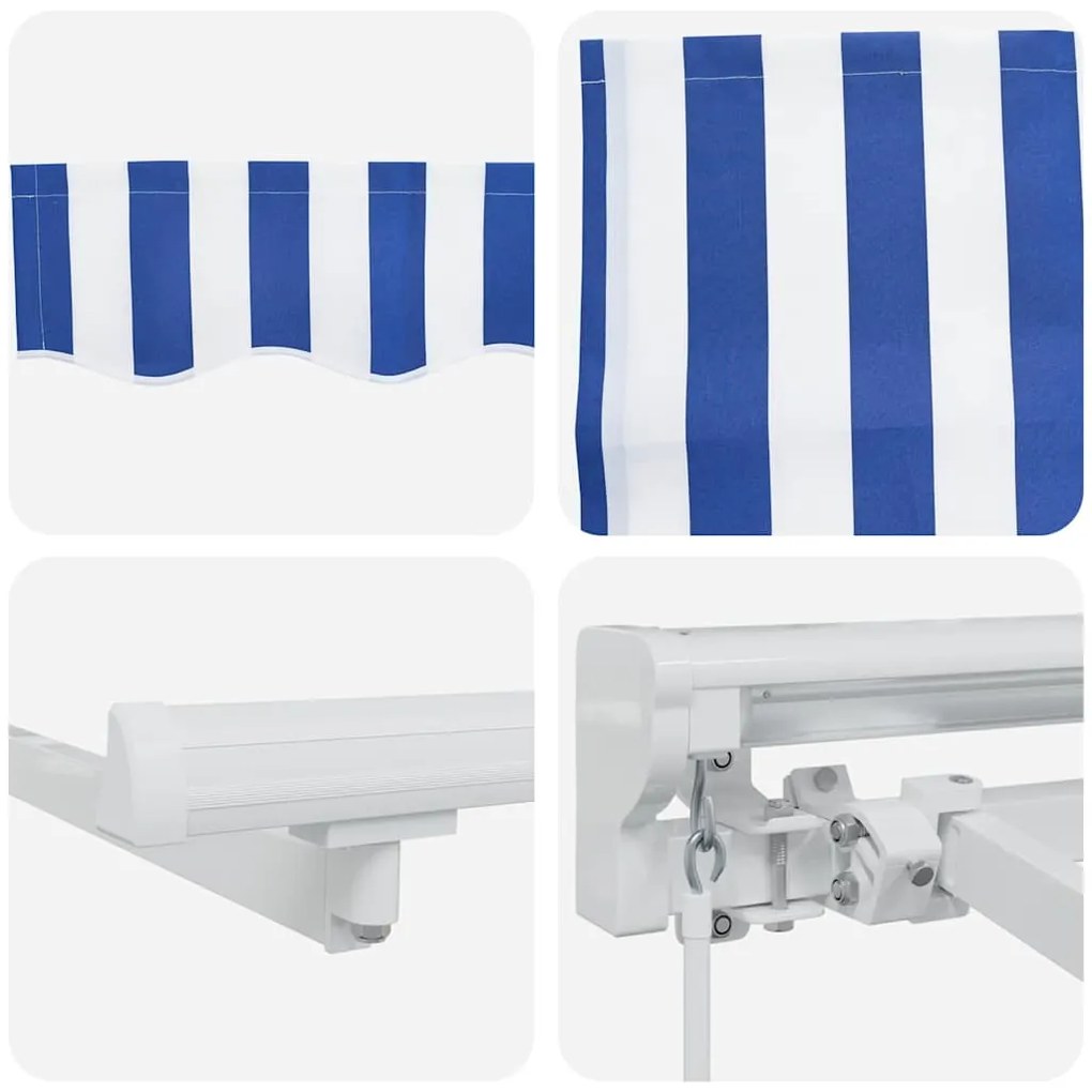 Toldo Retrátil Riscas Azul e Branco