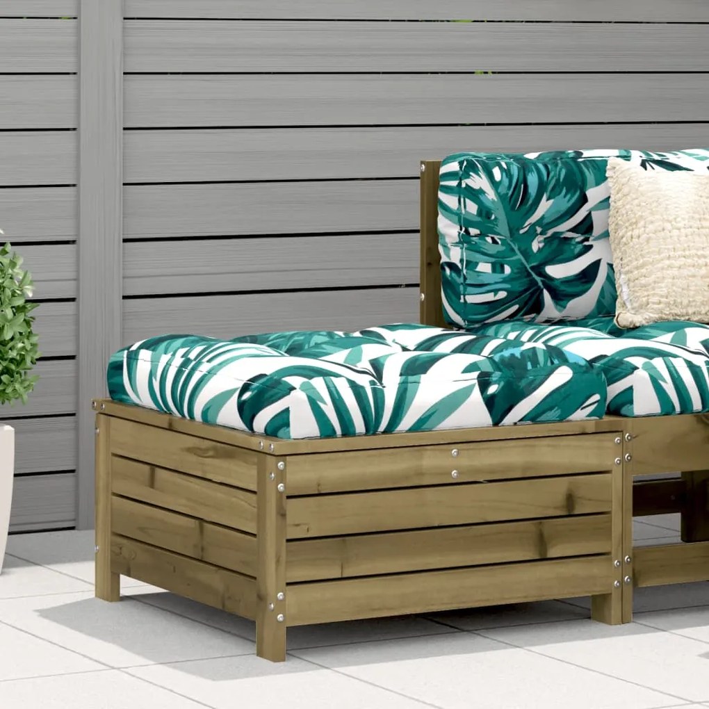 vidaXL Apoio de pés para jardim 62x63,5x32 cm pinho maciço impregnado