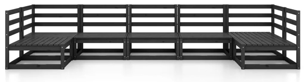7 pcs conjunto lounge de jardim pinho maciço