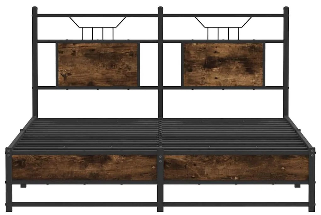 Estrutura cama s/ colchão derivados de madeira carvalho fumado