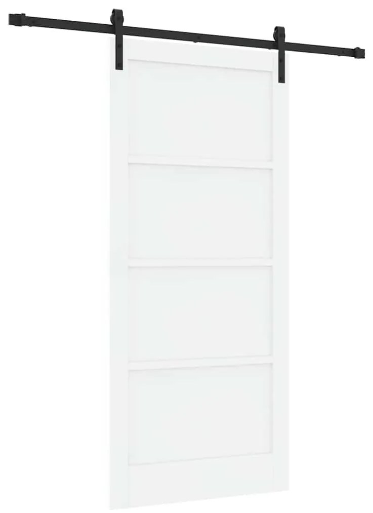 Porta Deslizante com Conjunto de Ferragens Branca 93x202 cm Madeira de