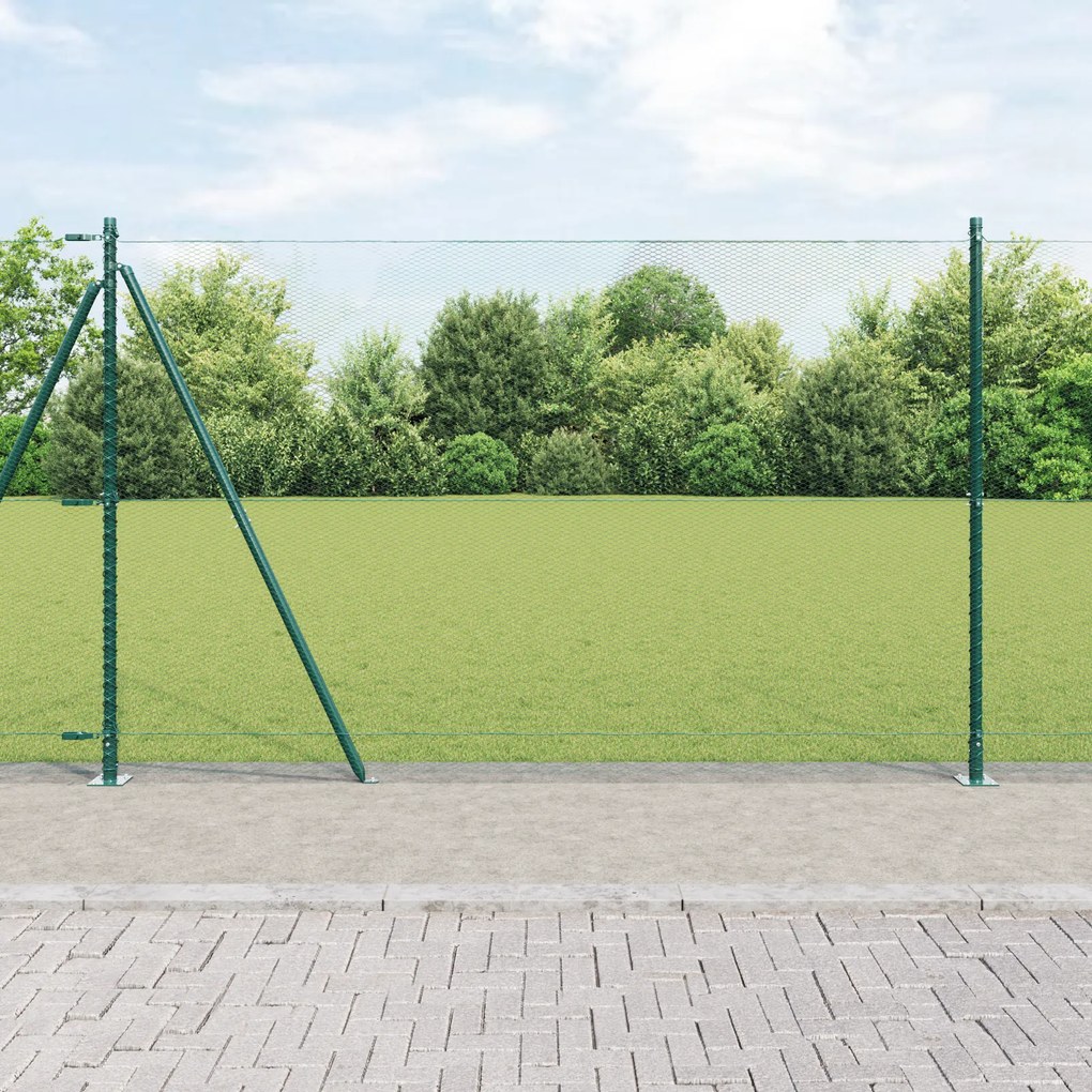 Cerca Hexagonal vidaXL Verde 1.4x50 m Aço