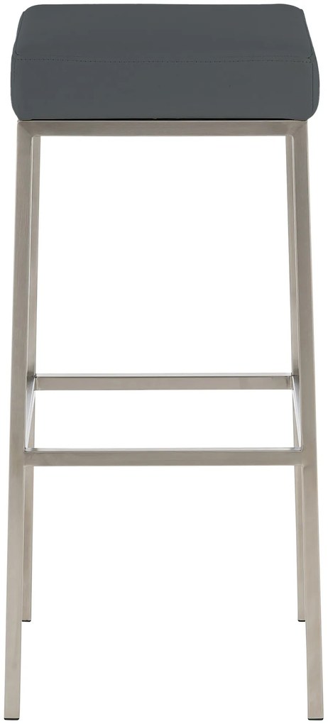 Banco de bar Montreal em couro sintético 37 x 83 x 37 cm Cinzento
