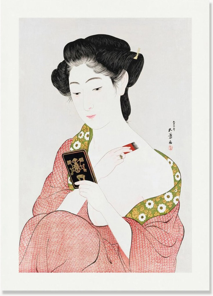 Poster Japanese Woman Applying Powder