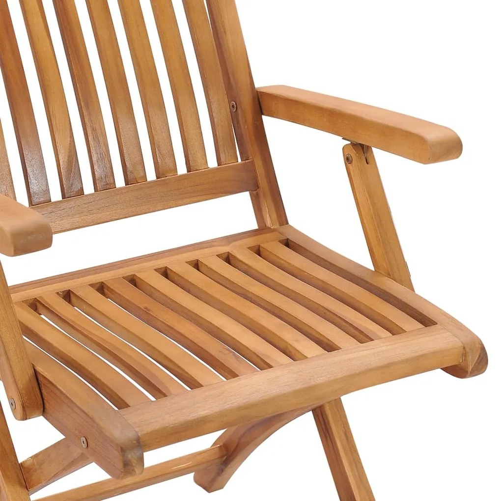 Cadeiras de jardim dobráveis c/ almofadões 6 pcs teca maciça