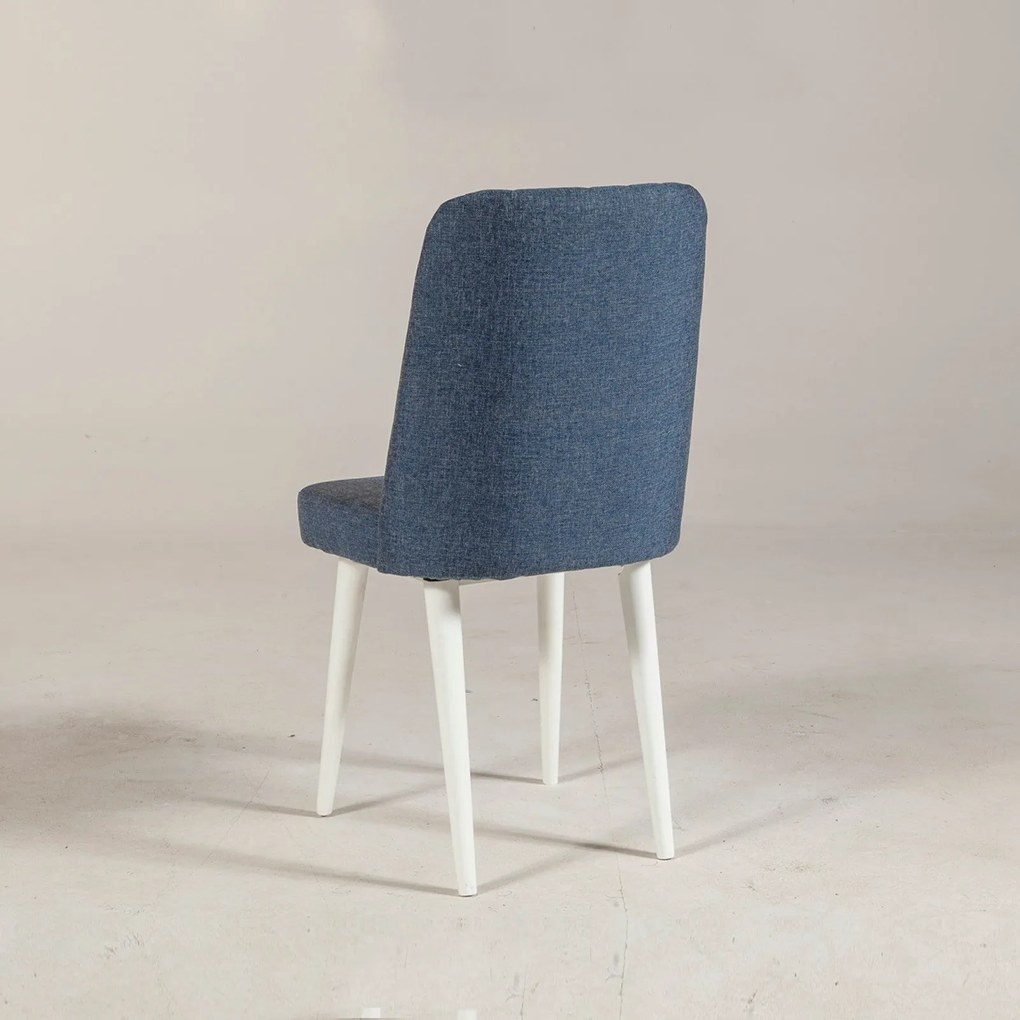 Cadeira Vina – Branco e Azul Escuro – 47 cm x 89 cm x 46 cm