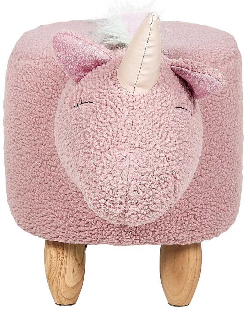 Tamborete em tecido rosa UNICORN Beliani