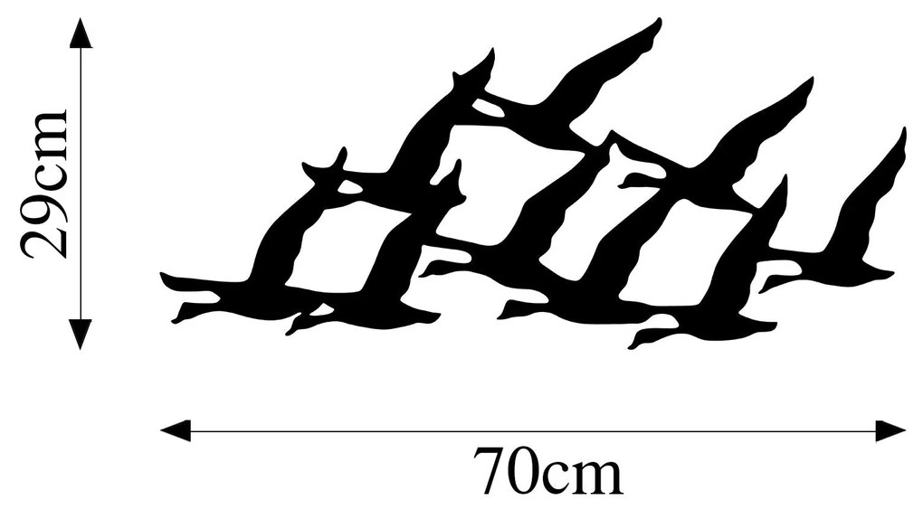 Acessório Decorativo de Parede Migrant Birds – Preto – 29 x 70 cm