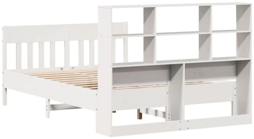 Cama sem colchão 160x200 cm madeira de pinho maciça branco