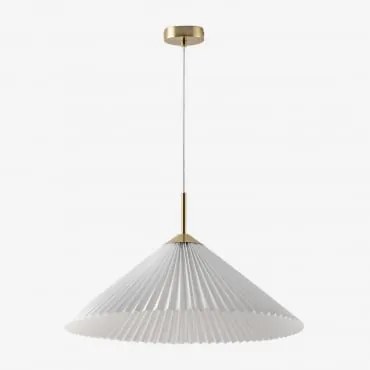 Lâmpada De Teto Suspensa Em Metal E Tecido Margalida Dourado - Sklum