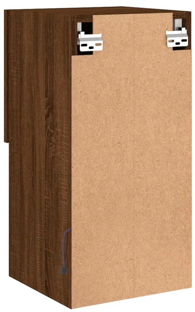 Móvel de TV com luzes LED 30,5x30x60 cm carvalho castanho