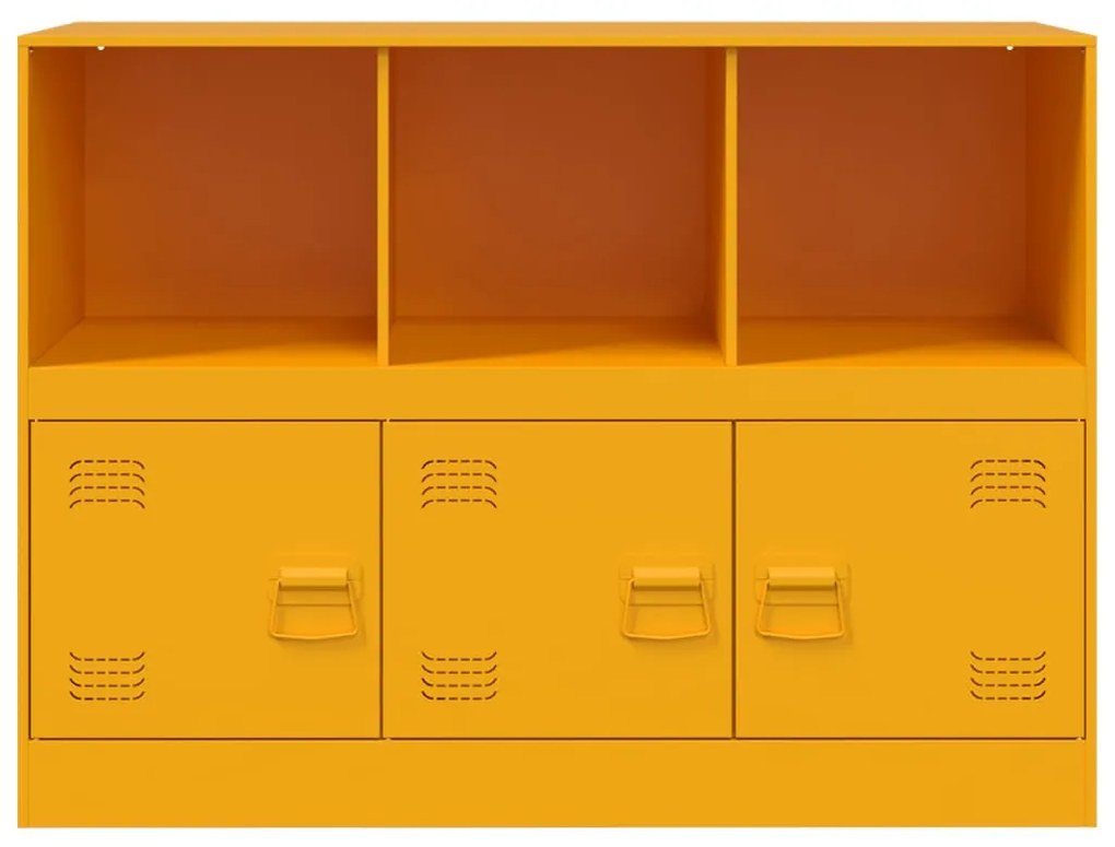 Aparador 99x39x73 cm aço amarelo mostarda