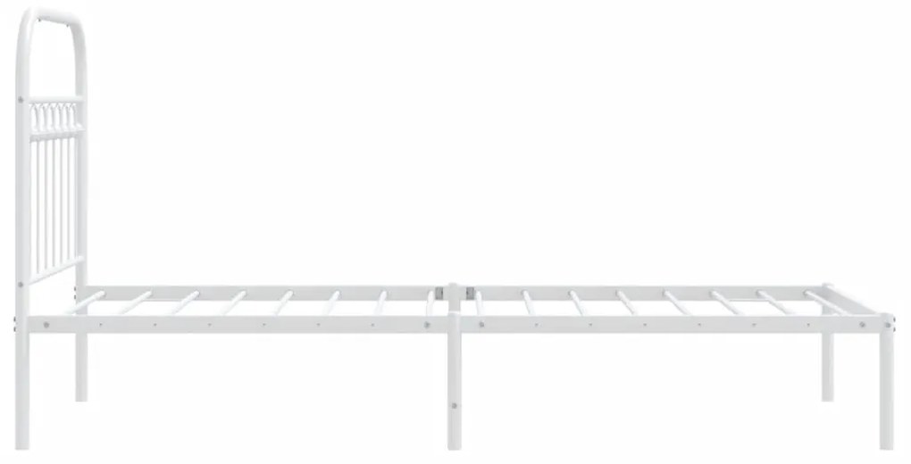 Estrutura de cama com cabeceira 80x200 cm metal branco