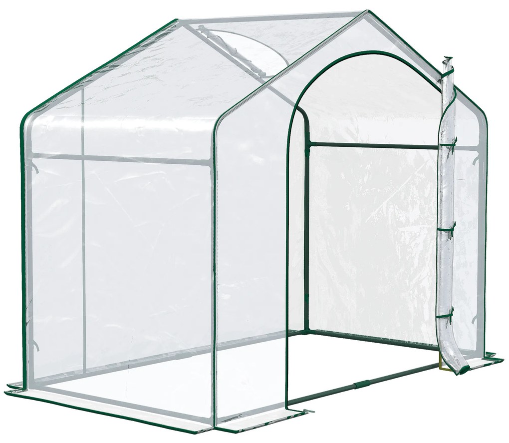 Outsunny Estufa Transparente de Jardim 180x100x168 cm Estufa de Jardim com Porta Enrolável e Estrutura de Aço Transparente