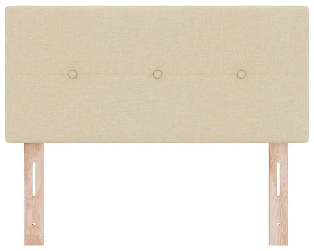 Cabeceira vidaXL Botão Almofadado Creme 90 cm Tecido