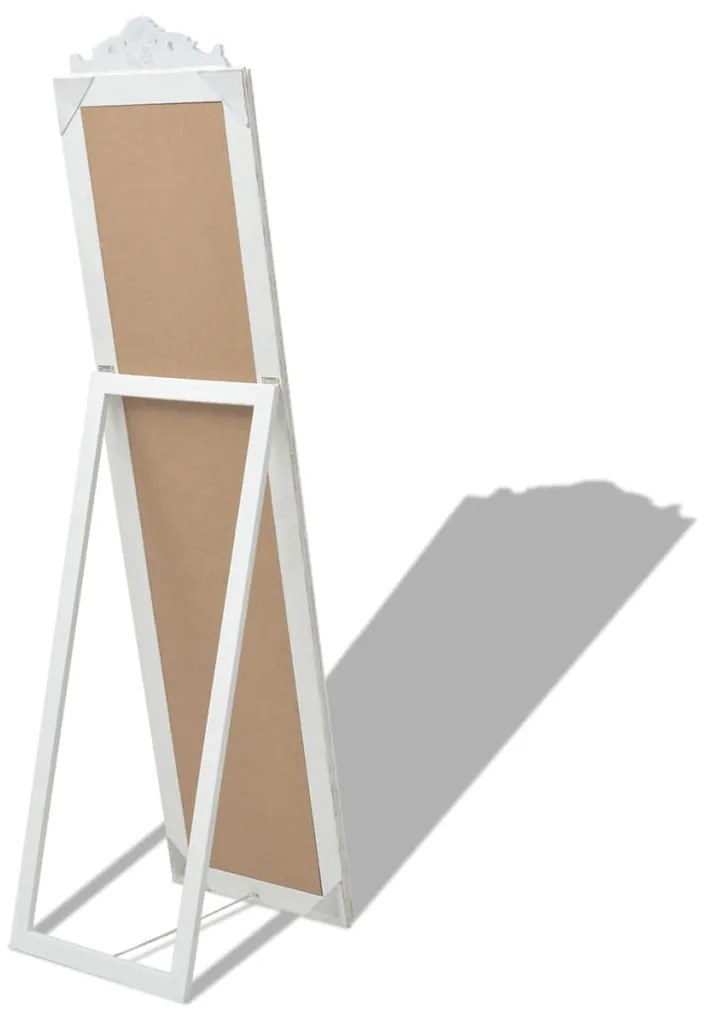 Espelho de pé estilo barroco 160x40 cm branco