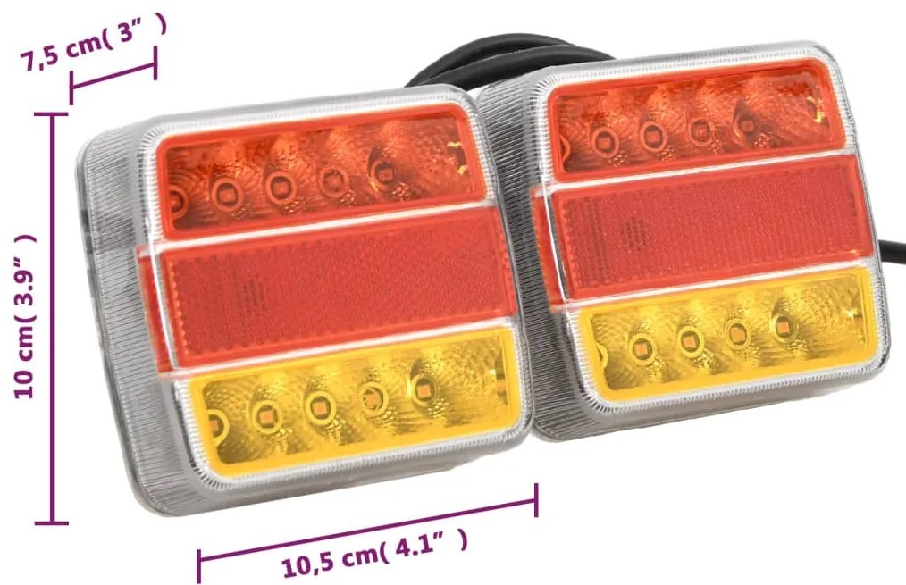 Farolins de reboque 2 pcs lâmpada LED 12V vermelho