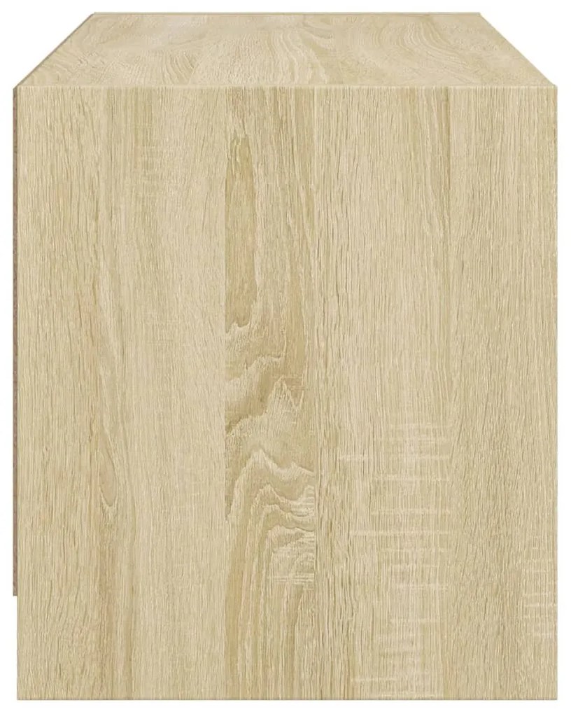 Móvel de TV c/ portas de vidro 68x37x42 cm carvalho sonoma