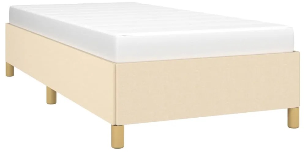 Estrutura de cama sem colchão 90x200 cm tecido creme