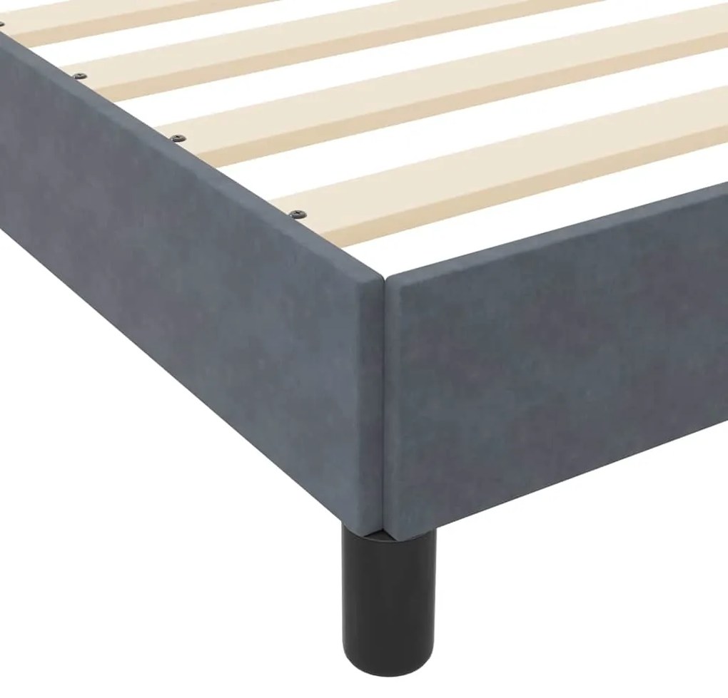 Cama box spring com colchão Cinza Escuro 160 x 200 cm Veludo