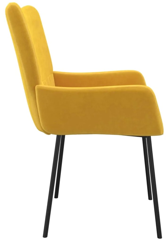 Conjunto de 2 Cadeiras Tana em Veludo - Amarelo - Design Moderno