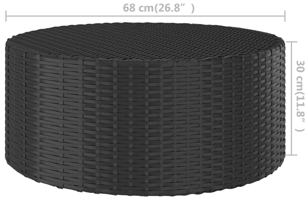 Mesa de centro 68x68x30 cm vime PE preto