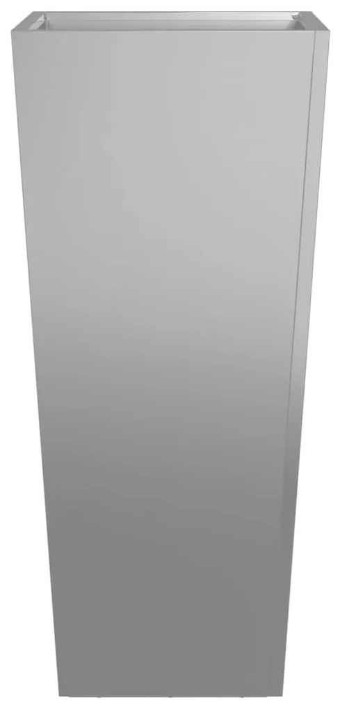Vaso/floreira de jardim 35x35x75 cm aço galvanizado