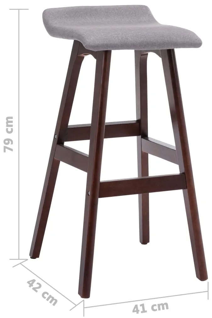 Cadeira de bar tecido cinzento-claro