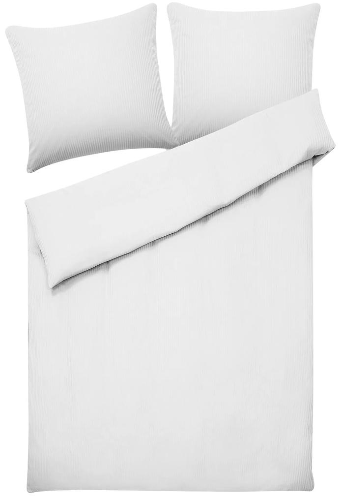 Conjunto de capas de edredão em algodão acetinado branco 155 x 220 cm AVONDALE Beliani