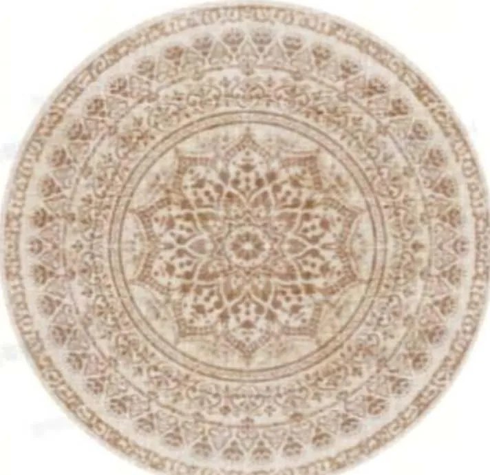 Tapete redondo boho para sala com acabamento felpudo, suave e aconchegante | SONGMICS HOME | 120 x 120 x 1 cm | bege cappuccino | TAR051K01.