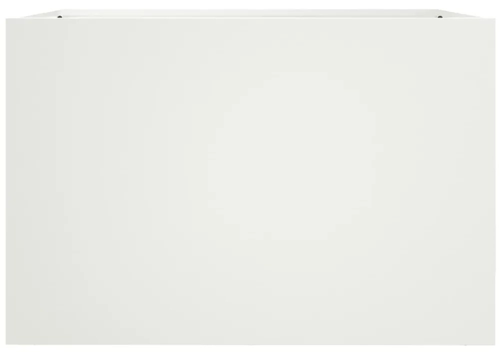Vaso/floreira 62x40x39 cm aço branco