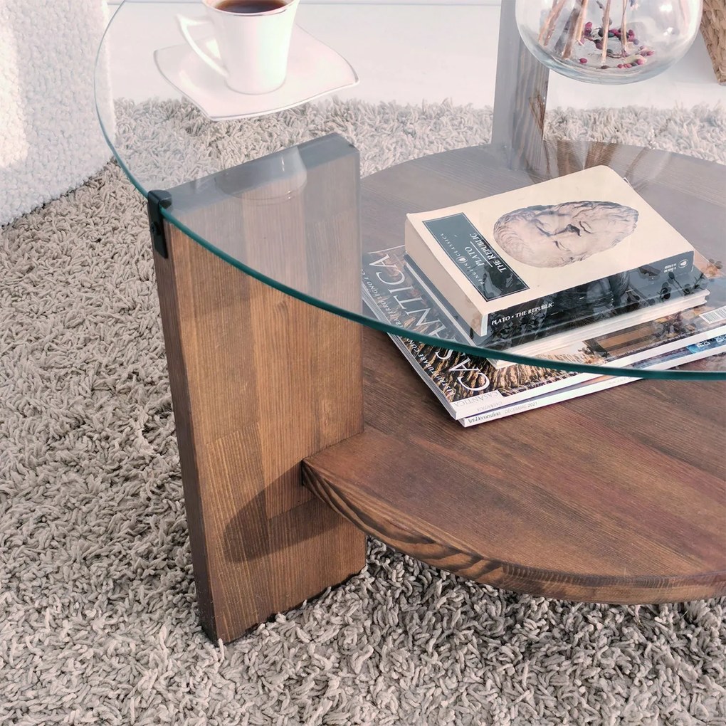 Mesa de Café Mahal – Cor de Noz – 75 cm x 40 cm x 75 cm