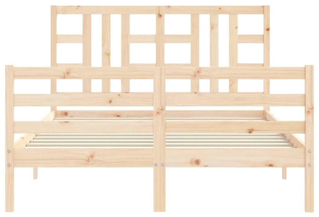 Estrutura de cama com cabeceira 140x200 cm madeira maciça