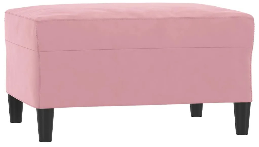 3 pcs conjunto de sofás com almofadões veludo rosa