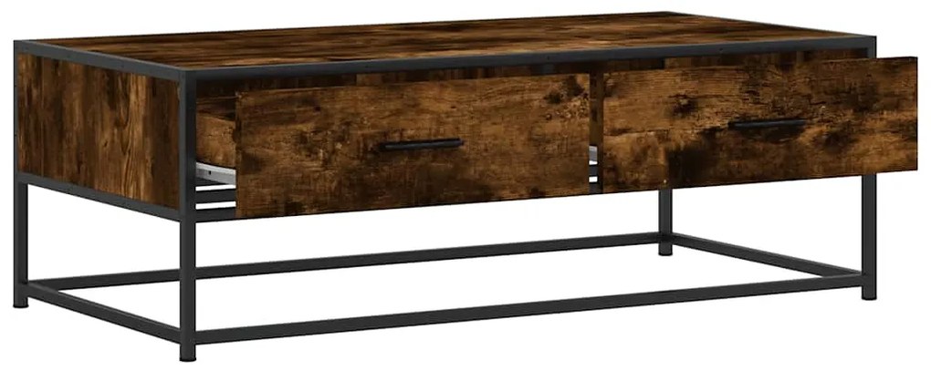 Mesa de centro 100x50x35cm deriv. madeira/metal carvalho fumado