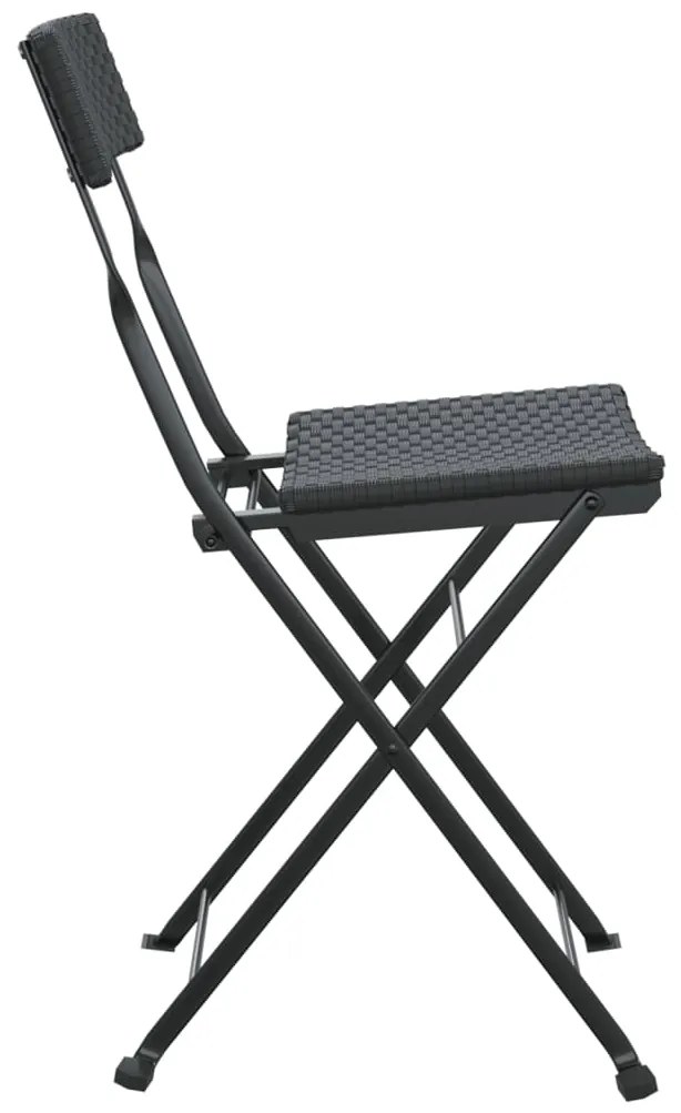 Cadeiras de bistrô dobráveis 8 pcs vime PE e aço preto