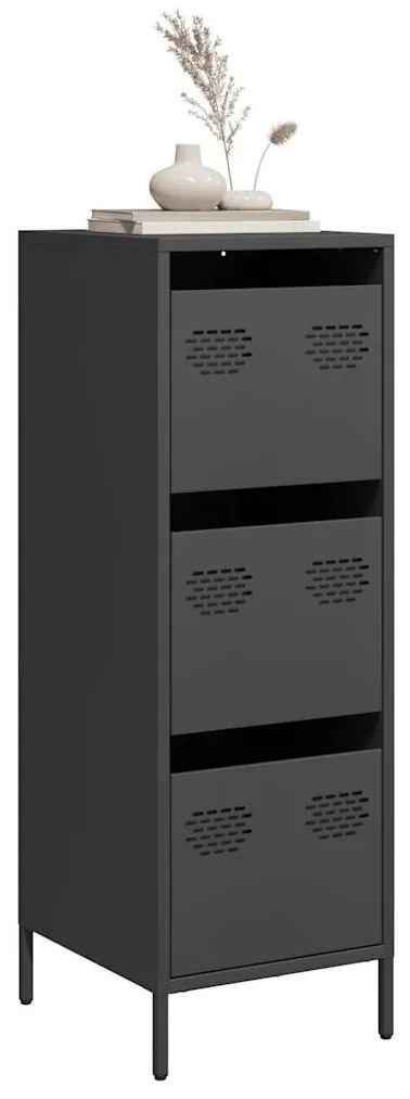 vidaXL Aparador alto 35x39x103,5 cm aço preto