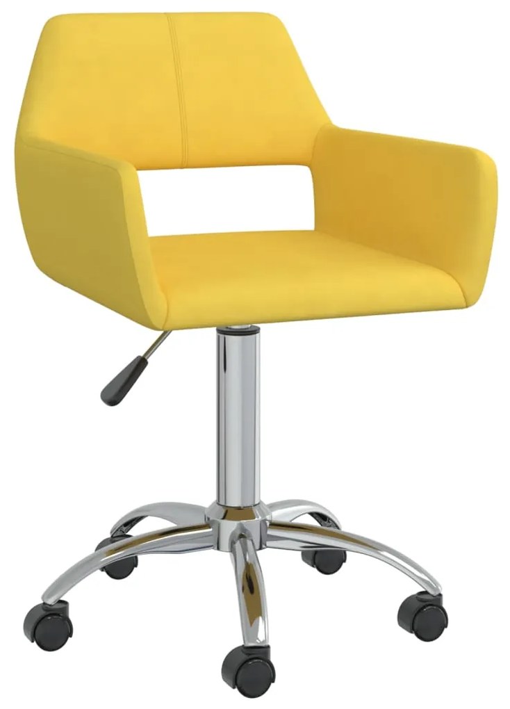 vidaXL Cadeira de escritório giratória tecido amarelo