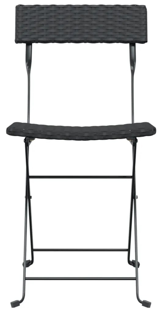 Cadeiras de bistrô dobráveis 8 pcs vime PE e aço preto