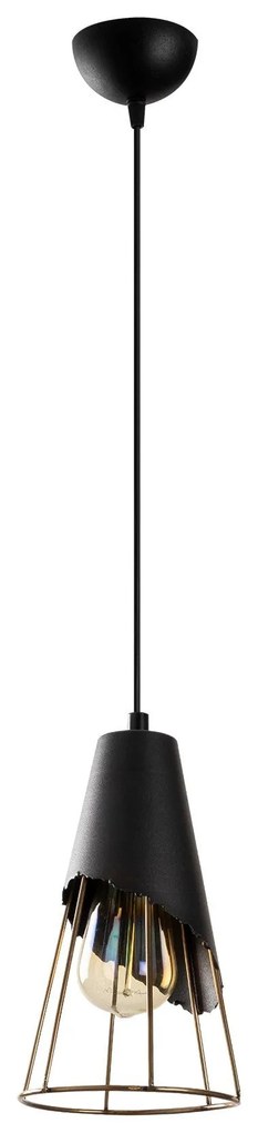 Candeeiro de Teto Sivani Tel – Preto – 17 cm diâmetro, 124 cm altura