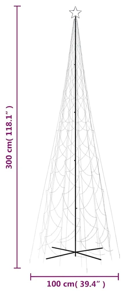 Árvore de Natal em cone 3000 luzes LED 230x800 cm azul