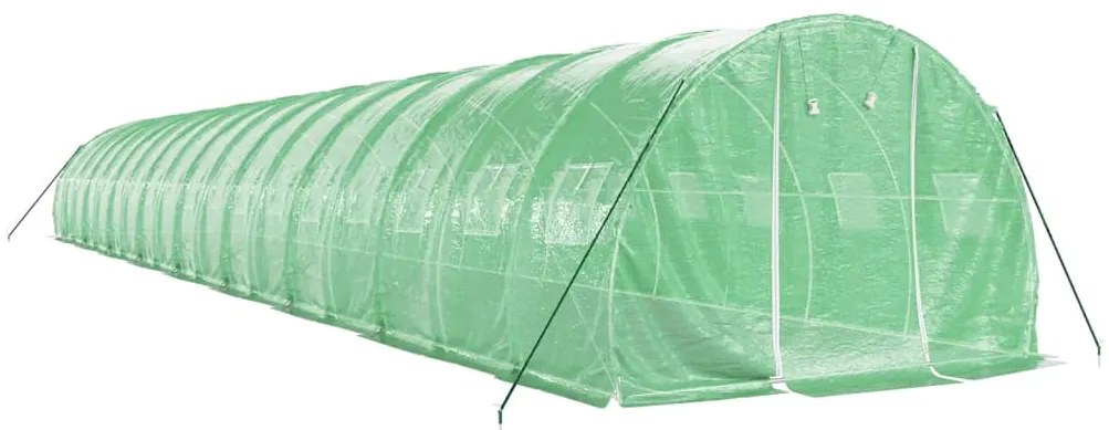 Estufa com estrutura de aço 54 m² 18x3x2 m verde