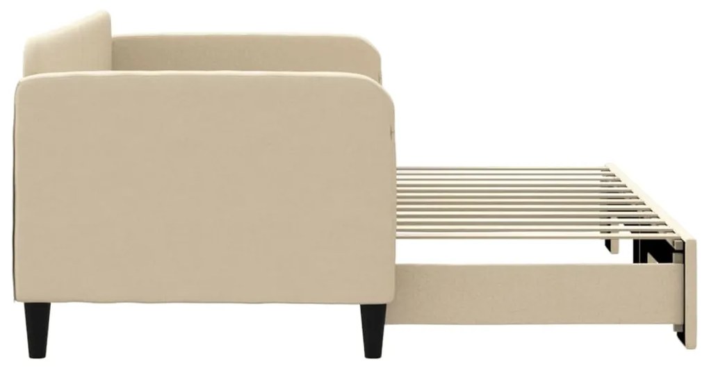 Sofá-cama com gavetão 80x200 cm tecido cor creme