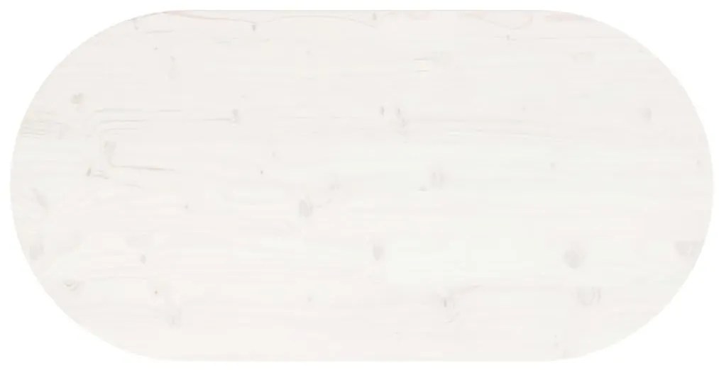 Tampo de mesa oval 100x50x2,5 cm madeira de pinho maciça branco