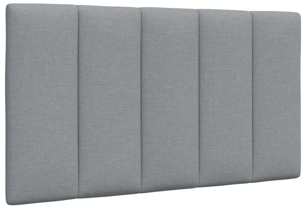 Estrutura de cama sem colchão 90x190 cm tecido cinzento-claro