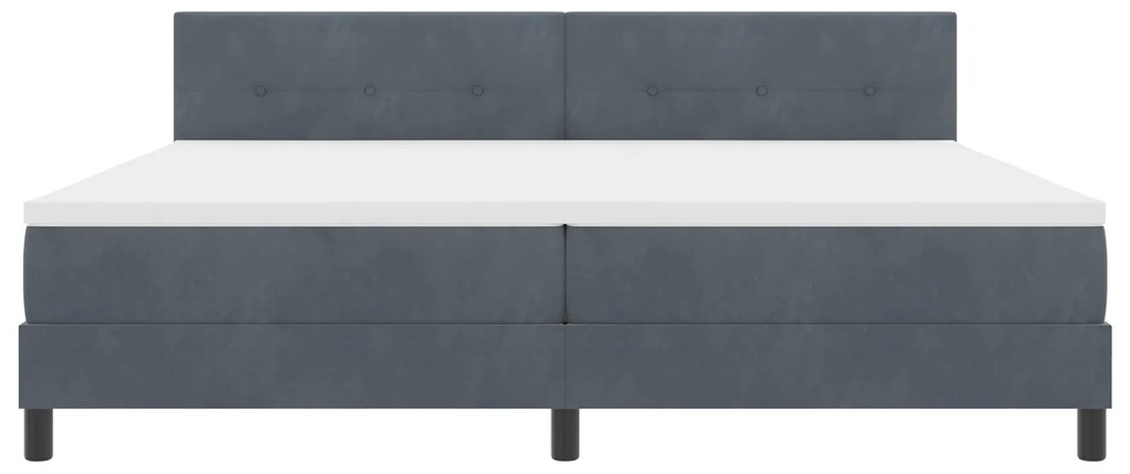 Cama Box Spring com Colchão vidaXL Cinza Escuro 200x200 cm Veludo
