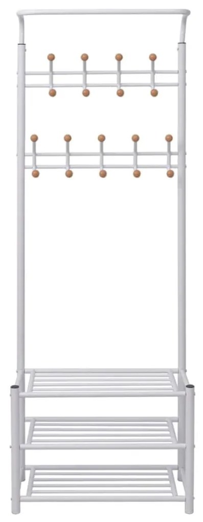 Suporte para roupas com sapateira 68x32x182,5 cm branco